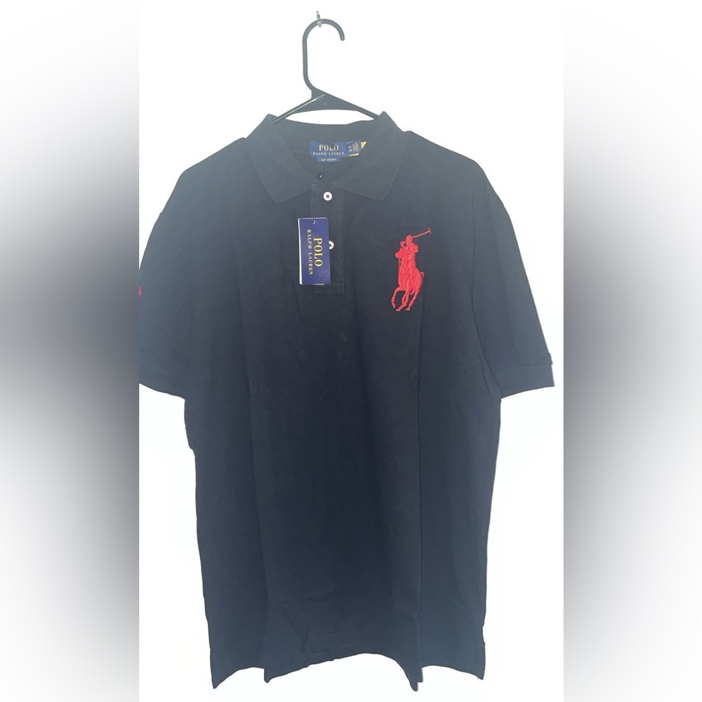 Polo by Ralph Lauren Men's Black Polo with Red Logo